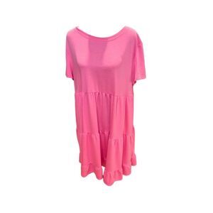 Crown & Ivy Women's Pink Knit Tiered Knee Length Dress XL